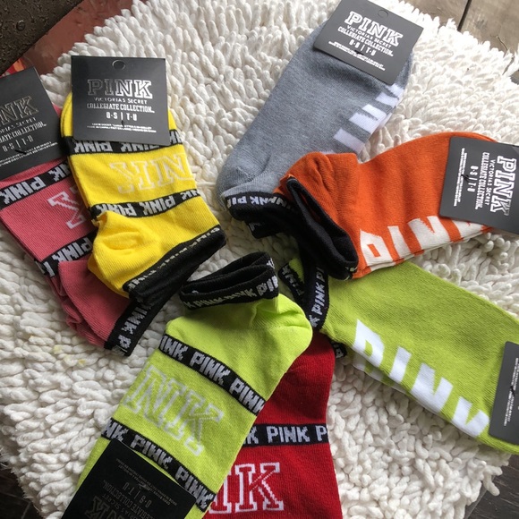 🚨B2G1 New PINK VICTORIAS SECRET 7Multi Colored Ankle Socks